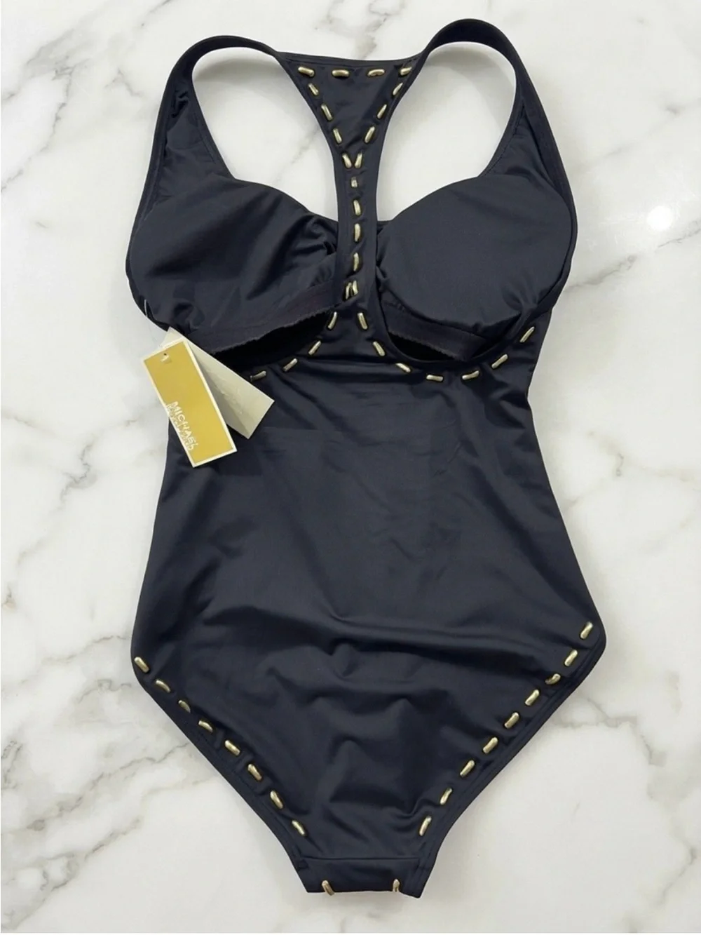 MICHAEL Michael Kors Women's Scoop Neck Racer Back One-Piece Swimsuit